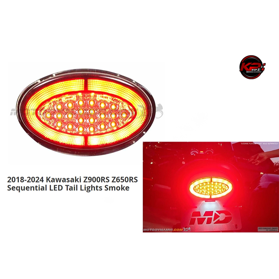 ไฟท้ายแต่ง MD FOR 2018-2024 Kawasaki Z900RS 2022-2023 Z650RS LED Tail Light with Integrated Sequenti