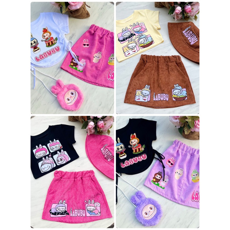 ชุดเด็กลาบูบู้3ชิ้นแฟชั่นเด็กฮิตตามกระแสลิซ่า