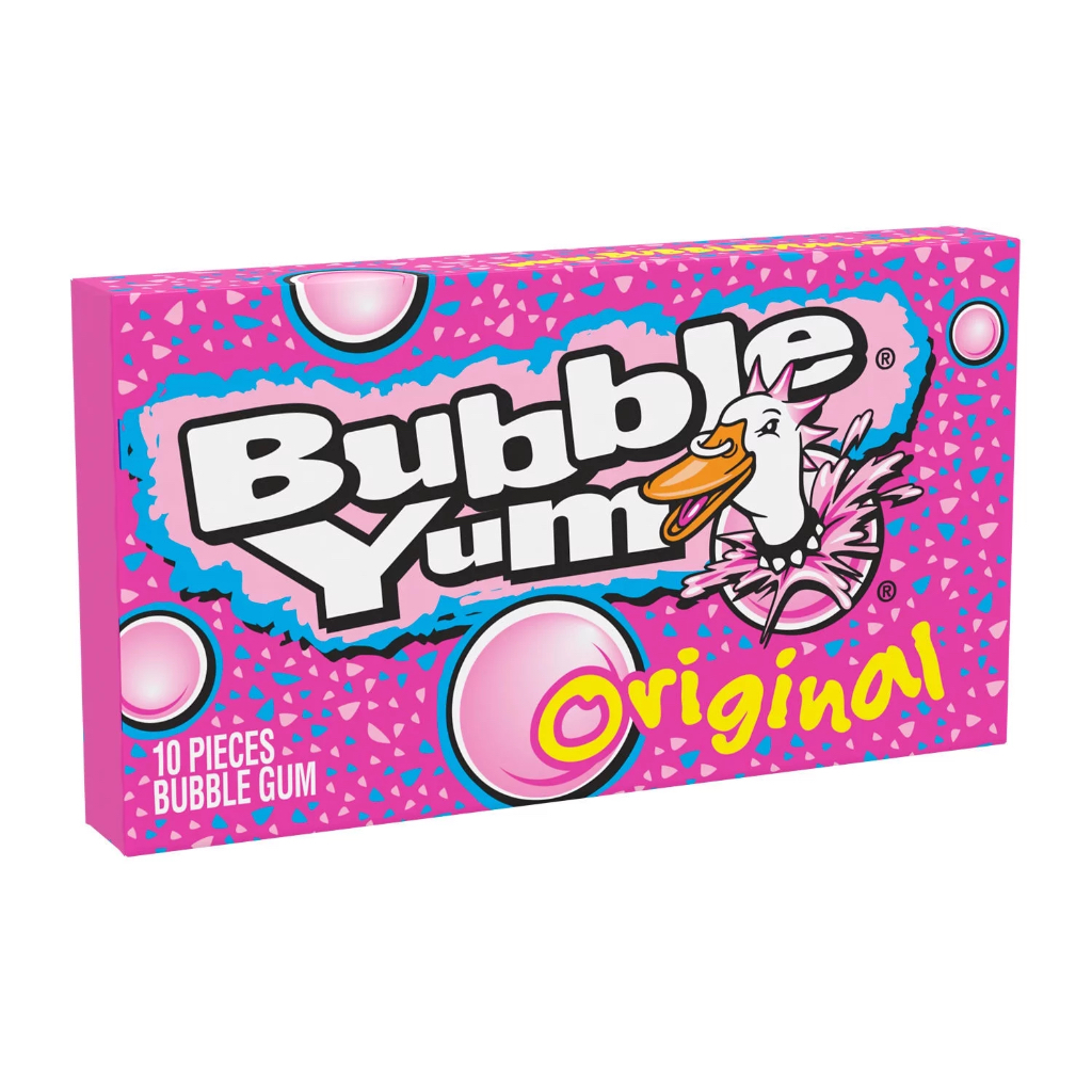 Bubble Yum Original Flavor Chewy Bubble Gum, pack of 10 pieces. 2.82 oz ขนม usa