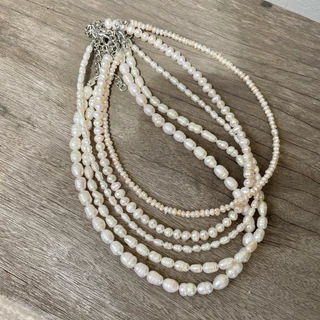 Piing Me Minimal Freshwater Pearl Necklace | สร้อยคอไข่มุกน้ำจืด (ของแท้) พร้อมส่ง✨🍃🐚