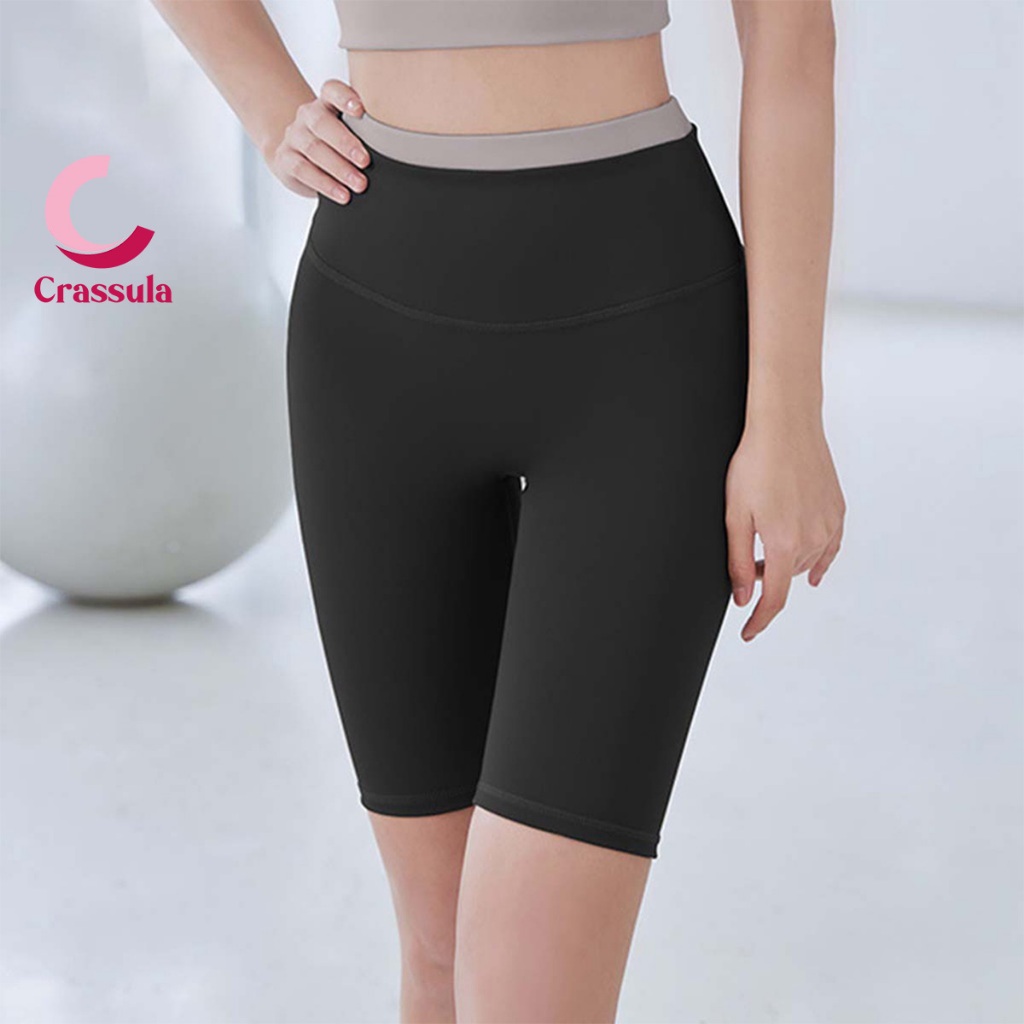 Crassula กางเกงออกกำลังกาย5ส่วน Sport shorts เอวสูง เก็บหน้าท้อง กระชับสัดส่วน