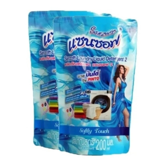 น้ำยาซักผ้า ผลิตภัณฑ์ซักผ้าแซนซอฟ ชนิดน้ำสูตรเข้มข้น 200 มล.  ช่วย​ทํา​ความ​สะอาด​เสื้อ​ผ้า​ใช้​ได้ทั้งเครื่อง​และซักมือ - รูปที่ 4