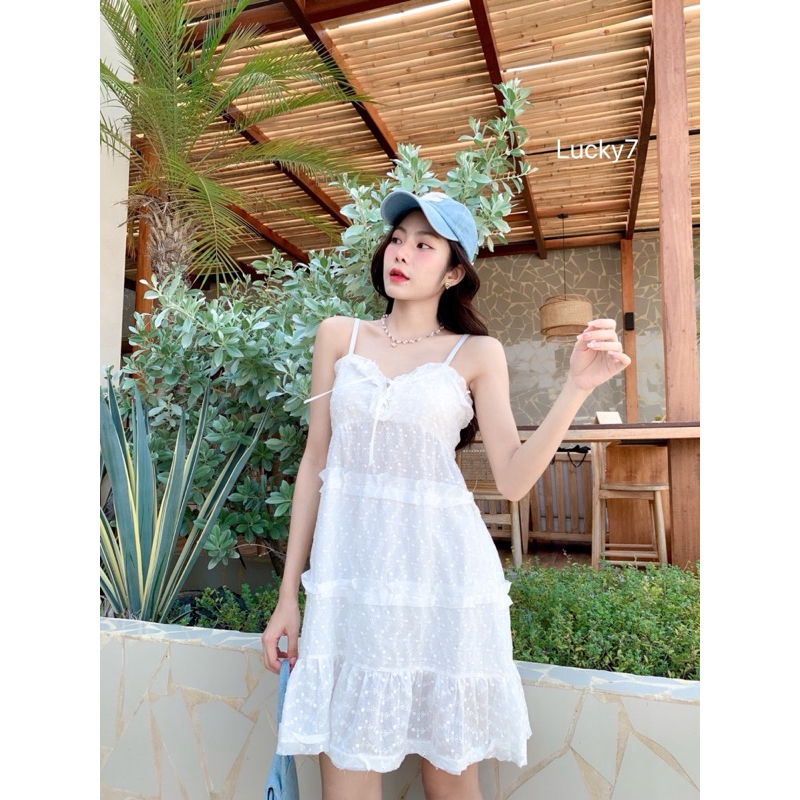 BY IRA พร้อมส่ง มินิเดรสสายเดี่ยว เย็บผสมลูกไม้ทั้งตัว รูปที่ 3