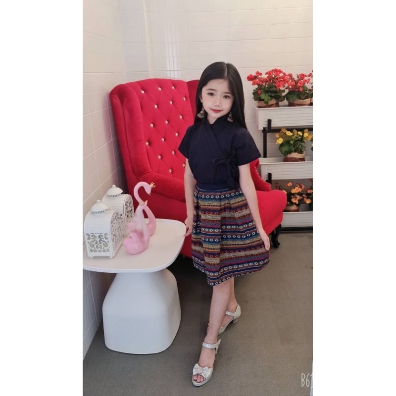 🌸เสื้อผ้าฝ้ายสีหม้อฮ้อมสีกรมของเด็กผู้หญิง💙💙
 - รูปที่ 2