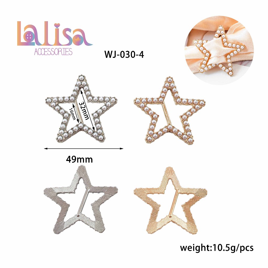 แหวนกลัดผ้าพันคอไหมแบบไร้เข็มรูปดาว ดาวห้าแฉก scarf buckle with pearls(E-3-J,WJ-030-4)