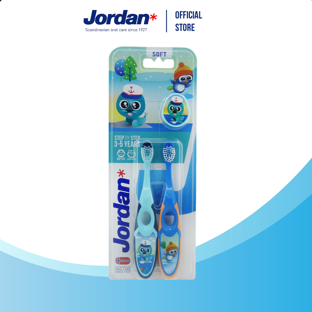 ⚡ ส่งของทุกวัน ⚡ [แพ็ค2ชิ้น คละสี]  Jordan จอร์แดนแปรงสีฟันเด็ก Step 2 สำหรับ 3-5 ปี รูปที่ 7