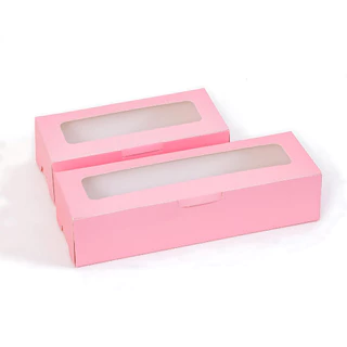 กล่องคุ้กกี้ 8x24x5.5 CM (50 ใบ/แพ็ค) Size M พายสับปะรส สโคนผลิตจากกระดาษคุณภาพ สีพลาสเทล