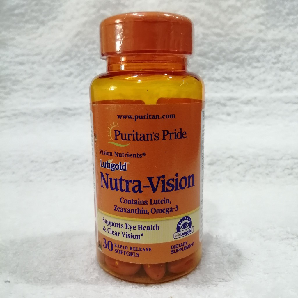 80% Sale!! EXP 03/2024 Lutigold™ Nutra-Vision 30 Softgels (Puritan's Pride) ผสมลูติน ซีแซนทีน และโอเ