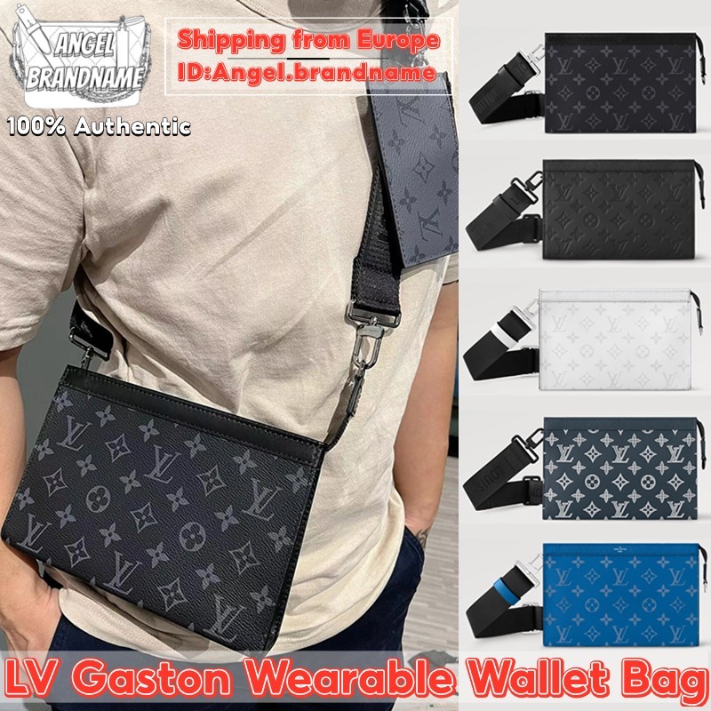 👜หลุยส์วิตตอง Louis Vuitton Gaston Wearable Wallet Shoulder Bags กระเป๋าสตางค์แบบสะพาย กระเป๋าสะพายสำหรับผู้ชาย