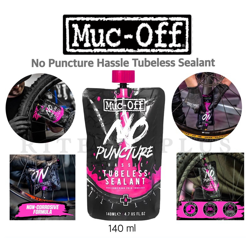 (ใช้ดีจริง) น้ำยากันรั่ว MUC-OFF NO PUNCTURE HASSLE TUBELESS SEALANT 140ML. น้ำยาอุดรอยรั่วยางจักรยาน