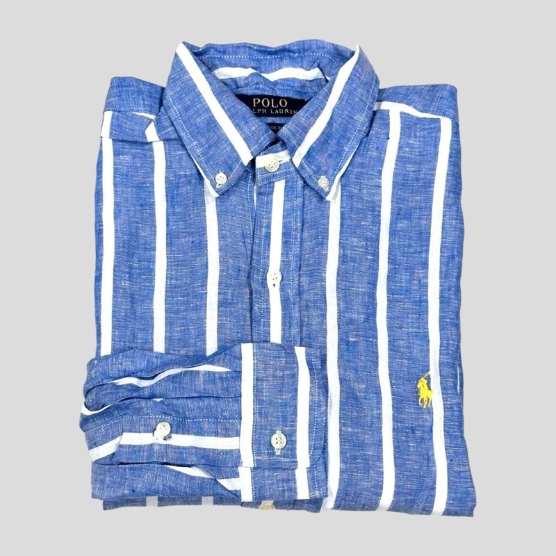 📟 RL CLASSIC FIT LINEN STRIPED SHIRT 👔 - รูปที่ 7