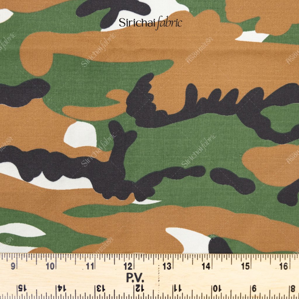 ผ้าคอตต้อน 100% ลายทหารพราง หน้ากว้าง 44 นิ้ว ผ้าเมตร ผ้าหลา - รูปที่ 2