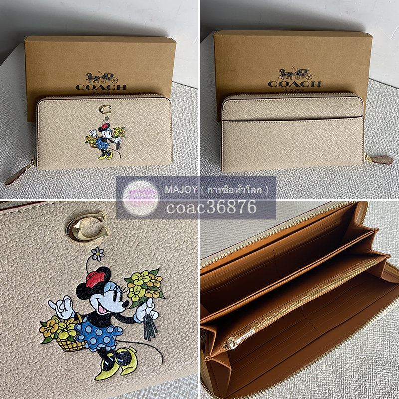 แท้💯% Outlet 7.8 นิ้ว Zip Long Wallet กระเป๋าสตางค์ใบยาวสตรีแบบคลาสสิก, กระเป๋าคลัทช์แบบมีซิป, ที่ใส่บัตร