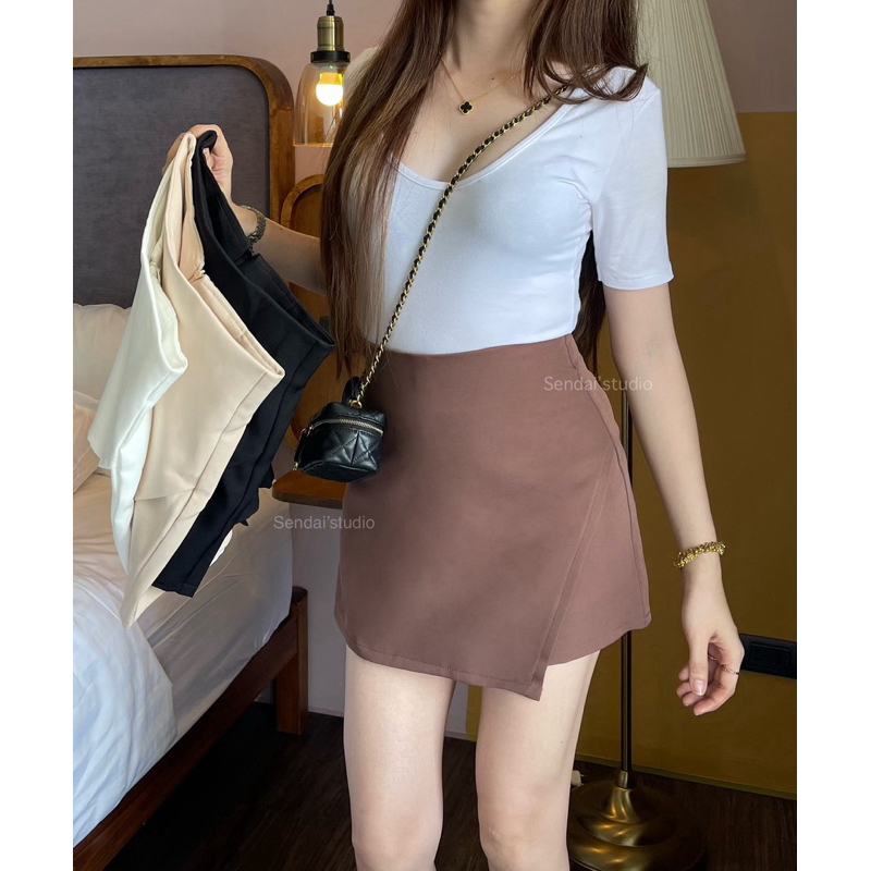 กระโปรงกางเกง ดีเทลปาดข้าง รุ่นbeauty skirt