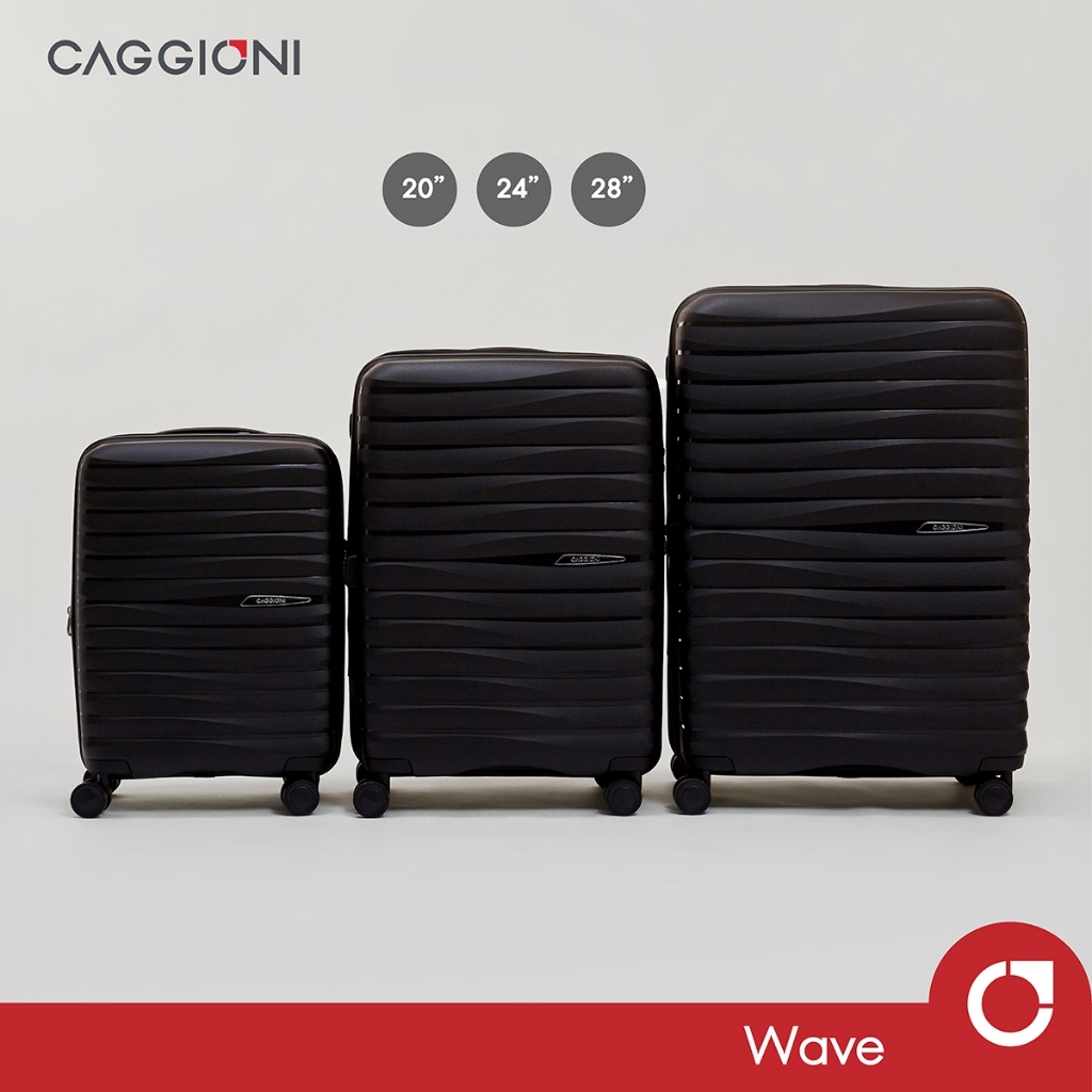 Caggioni : กระเป๋าเดินทาง รุ่นเวฟ (Wave : C23061) : สีดำ