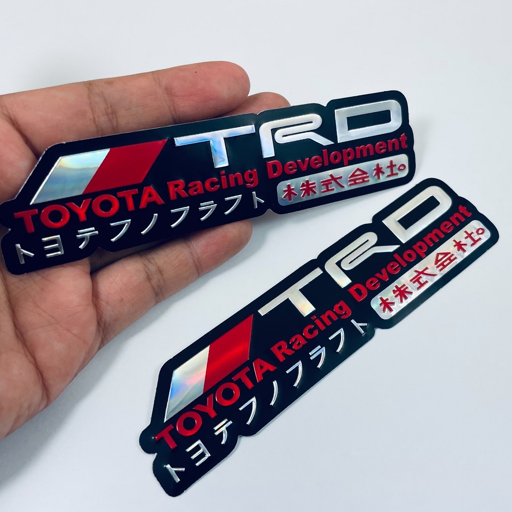 สติ๊กเกอร์แต่งรถ TRD Toyota Racing Japan JDM สติกเกอร์ โตโยต้า ญีปุ่น 2ชิ้น 3D ปั๊มนูน Vios Yaris Vigo Revo Fortuner