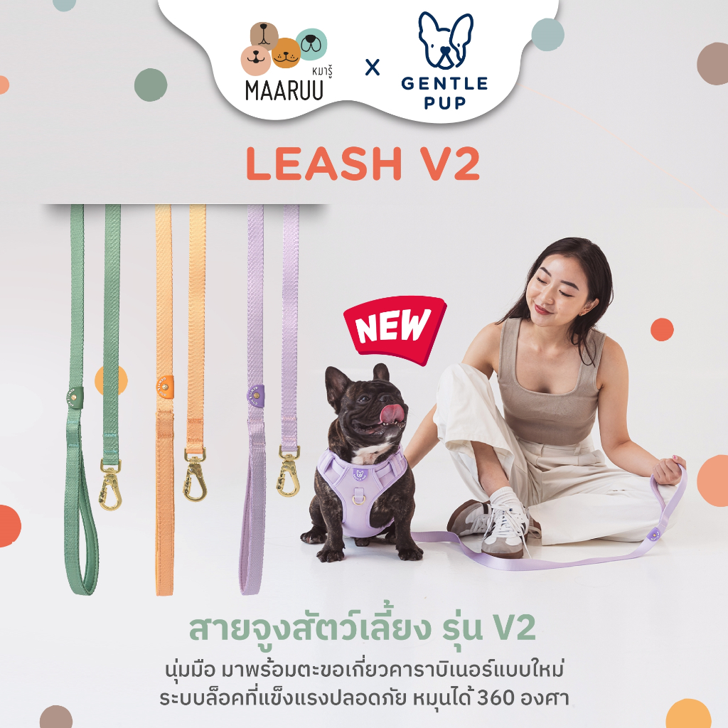 GENTLE PUP Dog Leash สายจูงสนัข สายจูงหมา สายจูงสัตว์เลี้ยง แบรนด์นำเข้าจากประเทศสิงคโปร์