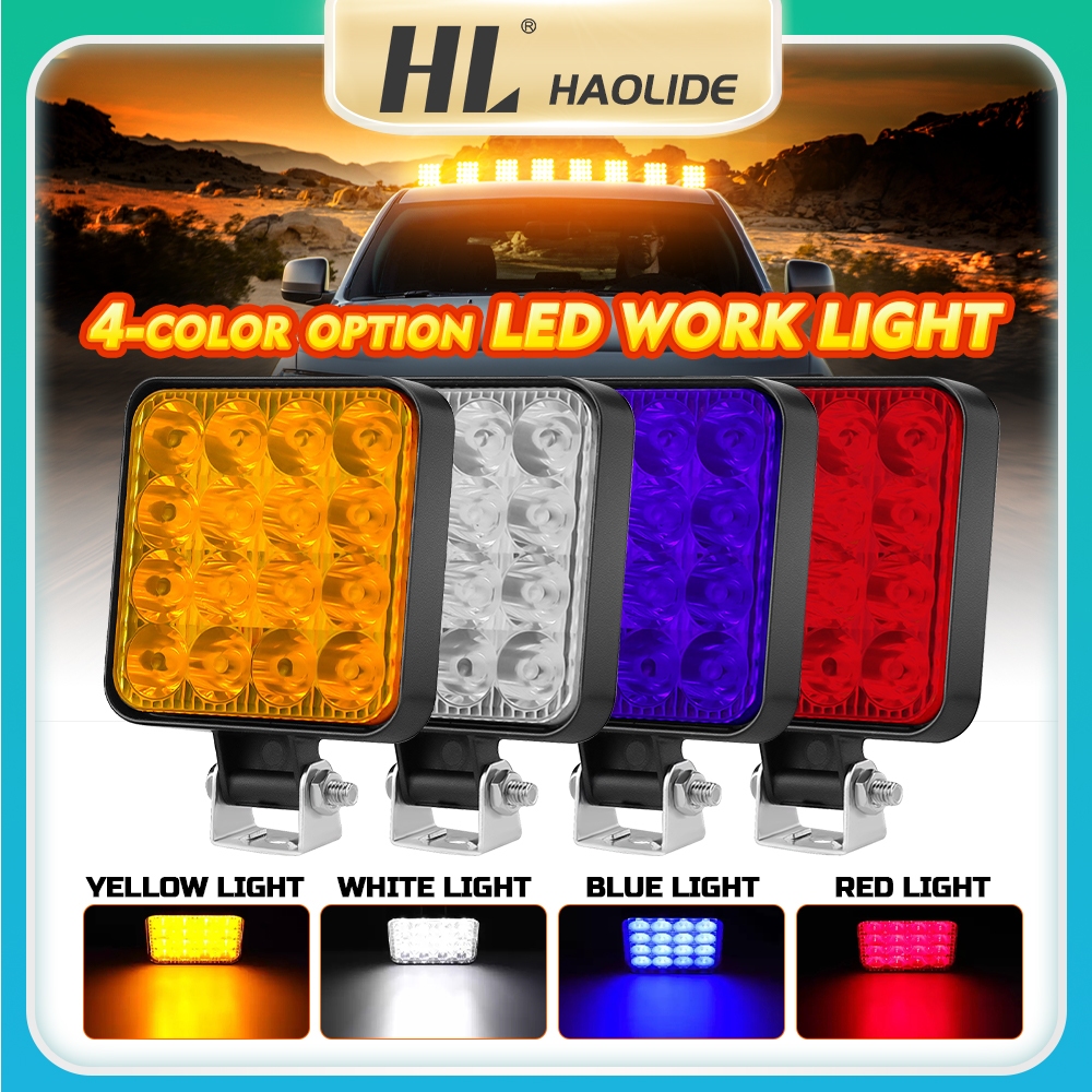 HL ไฟหรี่ แสงสีแดง เขียว ส้ม ขาว 3นิ้ว 48W ตกหมึก ไฟสปอตไลต์ LED 48W DC12V-DC24V