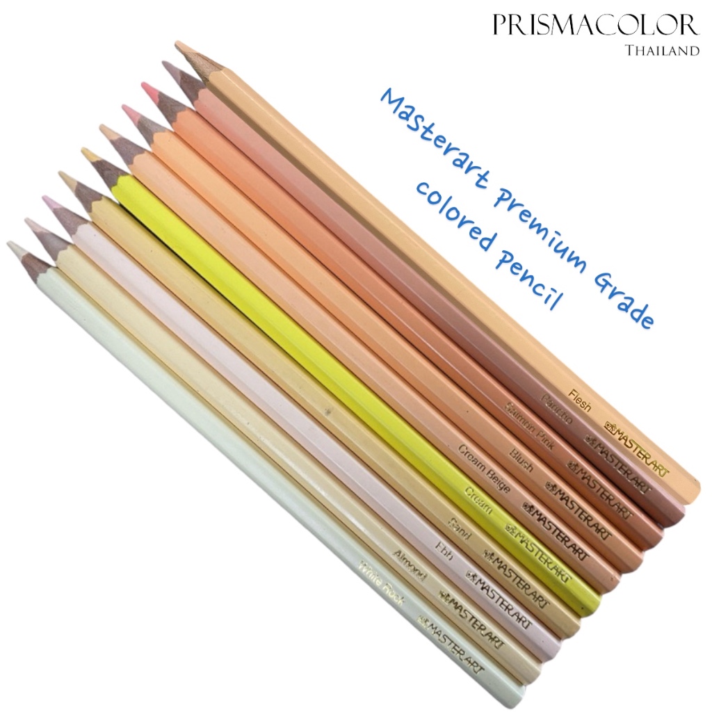 ดินสอสี Masterart Premium Grade (สีเหลือง) แยกแท่ง | สีไม้เนียนนุ่ม ไส้ 3.3 mm. ด้ามหกเหลี่ยม