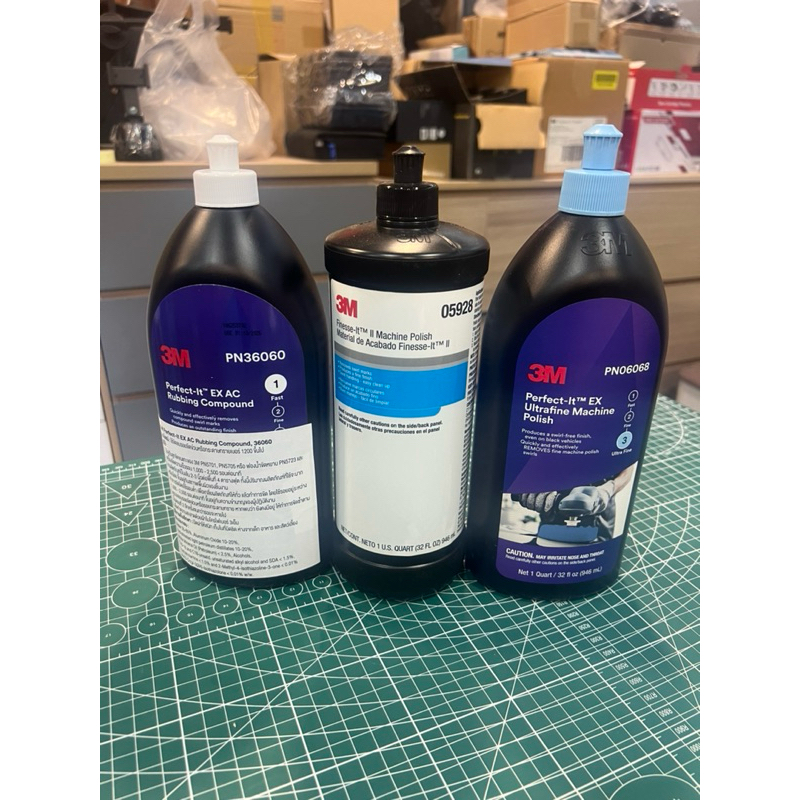 3M น้ำยาขัดสี 36060 ขัดหยาบลบรอย/05928 ขัดละเอียด/06068 ขัดเงา