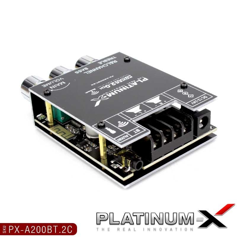 PLATINUM-X เพาเวอร์แอมป์ แอมป์ขยายเสียง บลูทูธ แอมป์จิ๋ว ระบบ 2.0 แอมป์เปลือย PX-A200BT.2C มีเคส