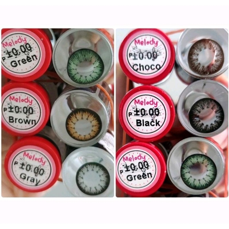 คอนแทคเลนส์ บิ๊กอาย รุ่น Melody มีสีเทา/ตาล/ฟ้า/เขียว/ม่วง Gray/Brown/Blue/Green/Violet มีค่าสายตาปกติ (0.00)
