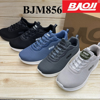 Baoji BJM 856 รองเท้าผ้าใบชาย บางโอจิ (41-45) สีดำ/ดำขาว/ครี…