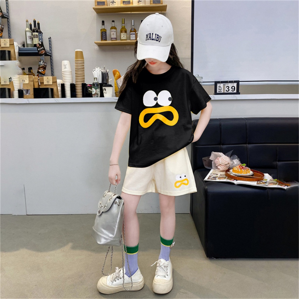 Beryl kids🌸ชุดเซ็ทเด็กผู้หญิง แฟชั่น🎀เสื้อผ้าแขนสั้นกางเกงขาสั้นลูกสาวเกาหลี ลําลอง พิมพ์ลายน่ารัก 2ชิ้น ใส่สบาย ฤดูร้อน - รูปที่ 3