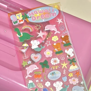 Hawaii dream ocean sticker สติกเกอร์นางเงือกเนื้อเหลือบๆ น่ารักวิ้งวับ | Stickwithme4ev