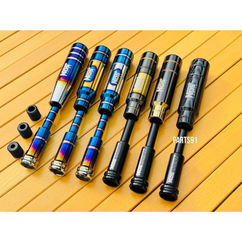 เซ็ทคู่หัวเกียร์ Nos Racing หัวเกียร์ไทเท งานไดร์แท้พร้อมด้ามต่อ ขนาด 13 cm. มีหลายแบบให้เลือก