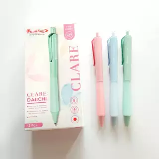 (12 ด้าม) ปากกาเจล Quantum Clare Daiichi 0.5มม. และ 0.38มม. หมึกน้ำเงิน