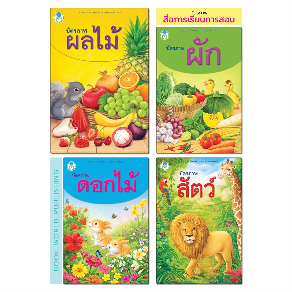 Book World Flash Card บัตรคำ บัตรภาพ ช่วยพัฒนาสติปัญญา ภาษา ความจำ จินตนาการ (แยกเรื่องได้ 4 เรื่อง)