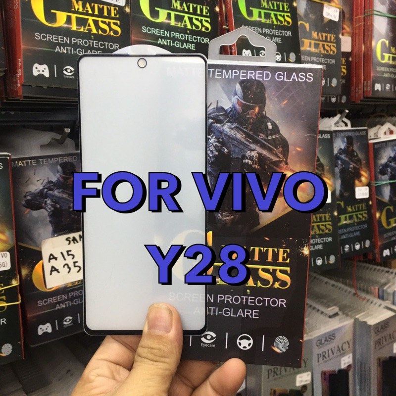 ฟิล์มกระจกเต็มจอ(แบบด้าน) รุ่น ViVO Y28(4G)/(5G)ป้องกันรอยนิ้วมือ ถนอมสายตาป้องกันการกระแทก พร้อมส่งจากไทย