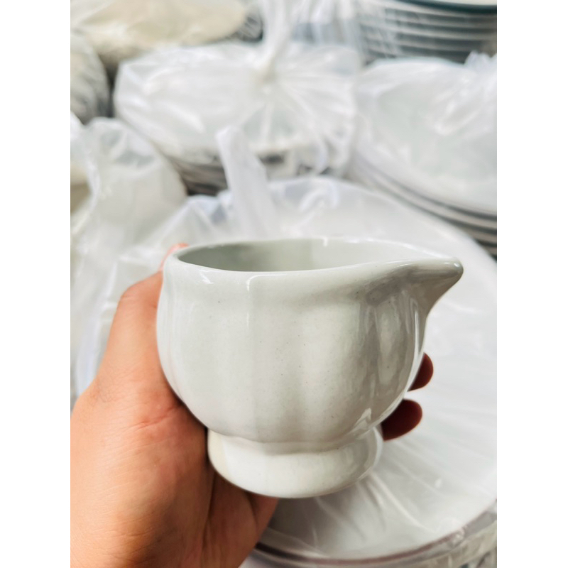 ที่กรวดน้ำเซรามิค ขวดกรวดน้ำ สีขาว ครบชุด - รูปที่ 4