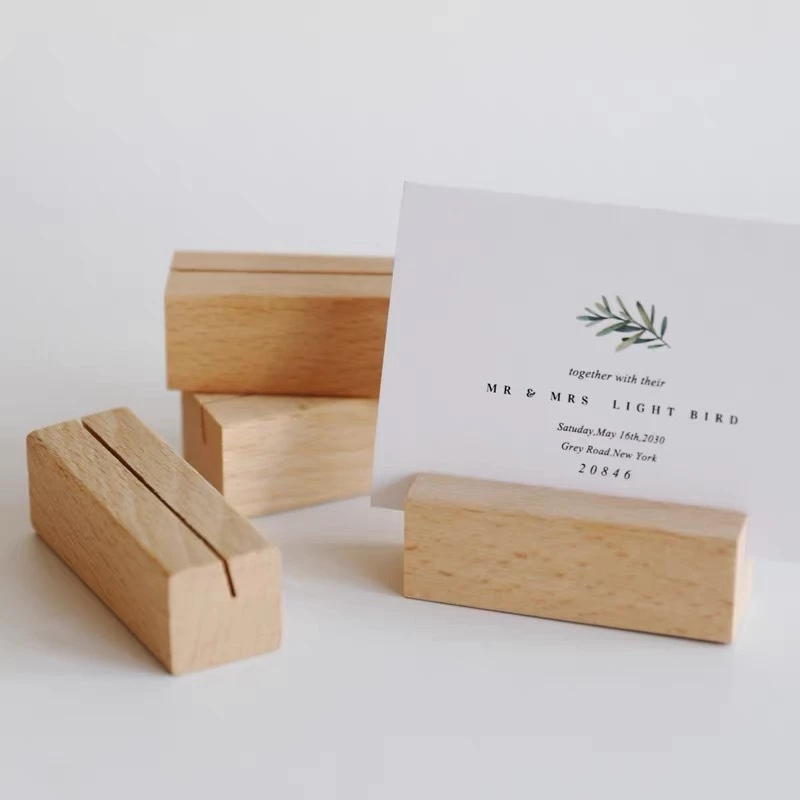 OurHome [พร้อมส่ง] แท่นโชว์การ์ด Wooden card display stand ตกแต่งโต๊ะ คลิปภาพ ของตกแต่งบ้านที่เรียบง่ายและน่ารัก