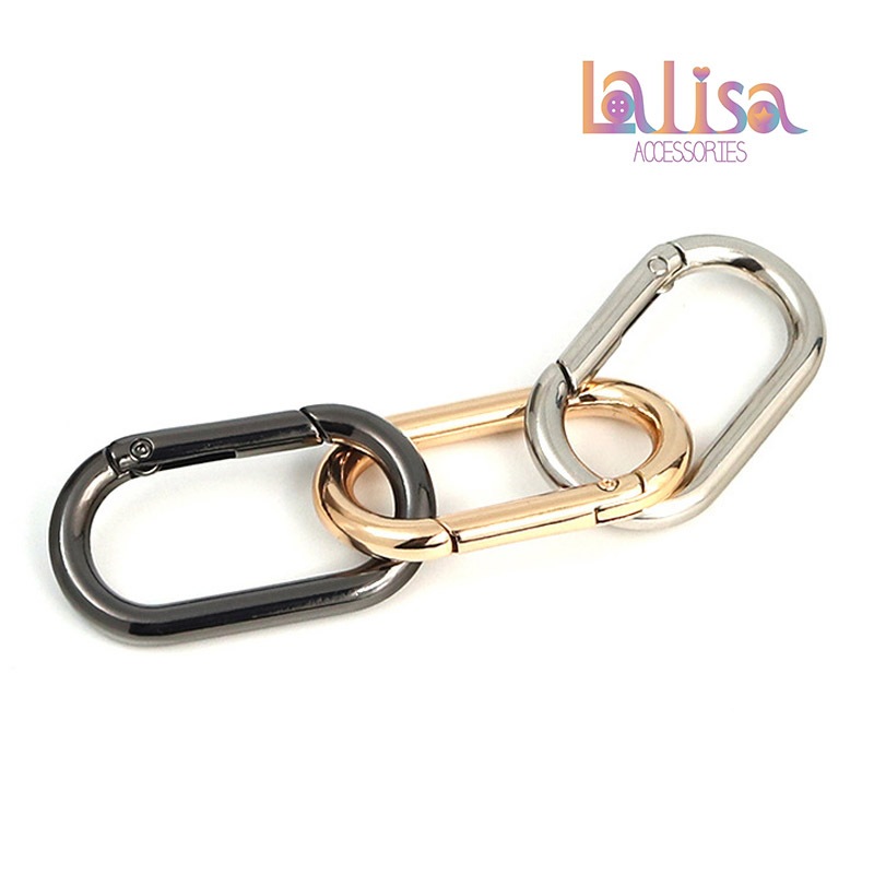 ฮาร์ดแวร์กระเป๋า อุปกรณ์หัวเข็มขัดโลหะ แหวนโลหะผสม หัวเข็มขัดสปริงรูปไข่ Alloy clips (E-1-J,HW-0077) - รูปที่ 5