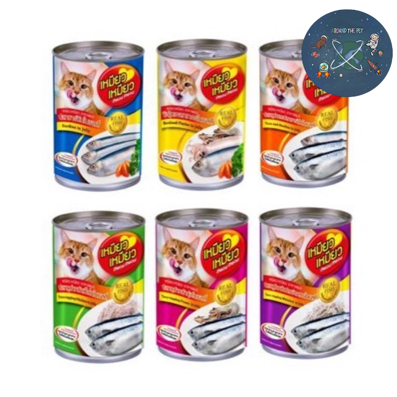 Meow Meow อาหารเปียกสำหรับแมว เหมียว เหมียว แบบกระป๋อง ขนาด 400 กรัม