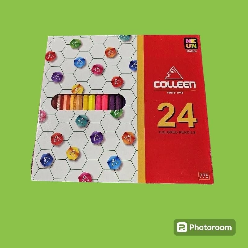 สีไม้คอลีนcolleen 24เเท่งแบบ หัวเดียวให้สีสด นุ่มลื่นสินค้าใหม่ทุกชิ้น ของแท้ 💯%เนื้อสีสดใส เนียนสวย สีเข้มรุ่น775