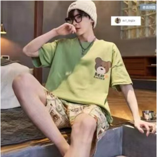 🔥🔥L-4XL(ราคาถูกที่สุด)ชุดนอนผู้ชาย，ชุดนอน 2 ชิ้น， ลายการ์ตูน…