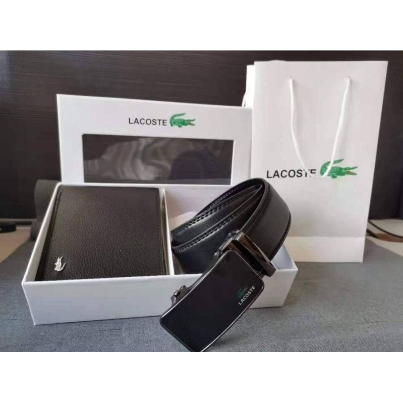 เข็มขัด Lacoste ✔  กระเป๋าสตางค์+เข็มขัด Lacoste มาพร้อมกล่อง+อุปกรณ์ครบ