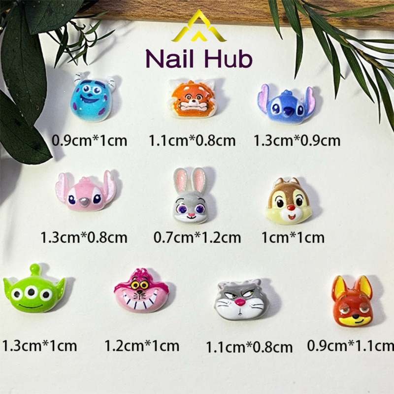 AC.72 ร้านไทย แพ็ค 5 ชิ้น พร้อมส่ง เรซินแต่งเล็บ รูปการ์ตูน คละแบบ