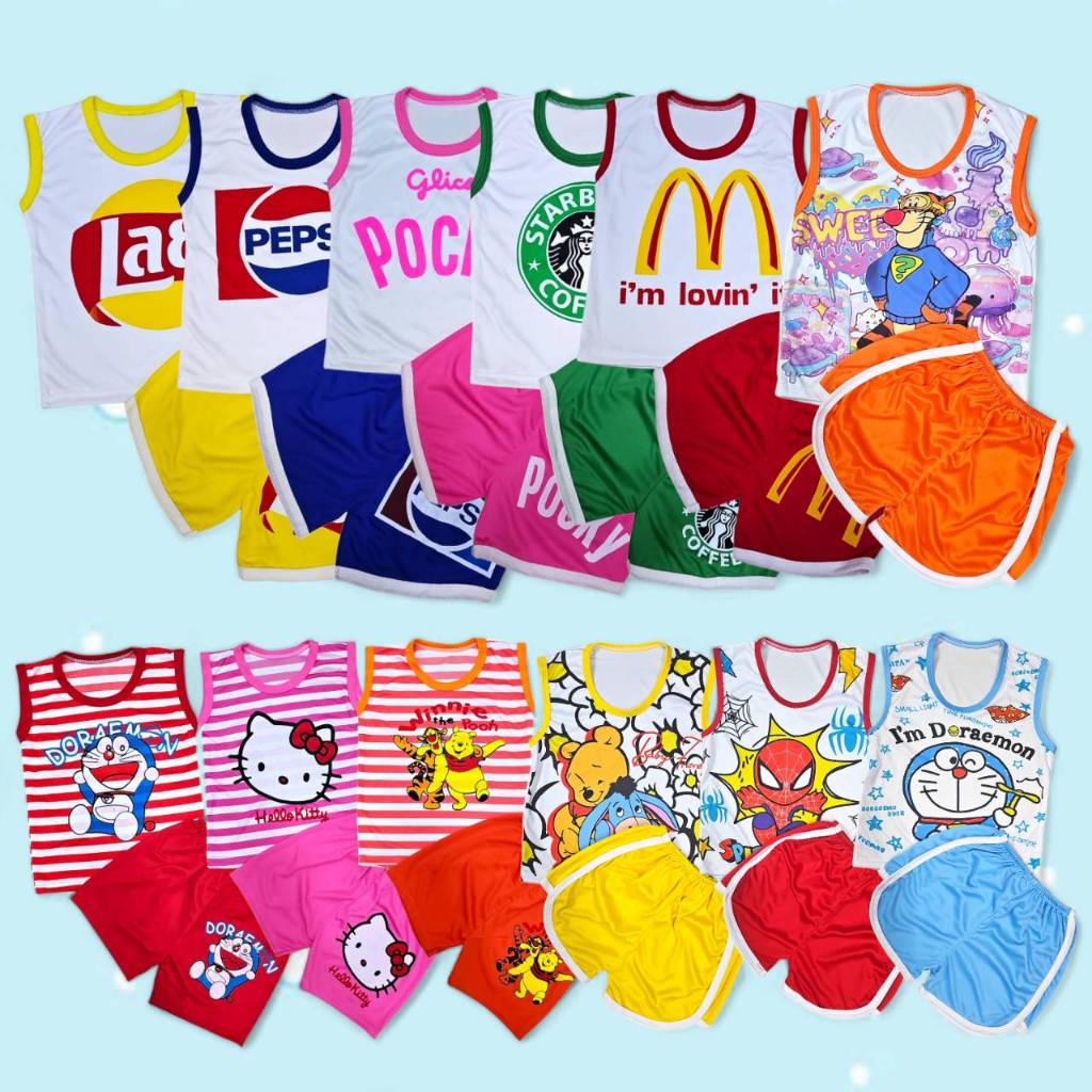 ชุดเด็ก ชุดเสื้อแขนกุด+กางเกงขาสั้น ไซส์ S ลายอาชีพ ลายการ์ตูน สำหรับเด็ก 8 เดือน - 1.5 ขวบ STR0008