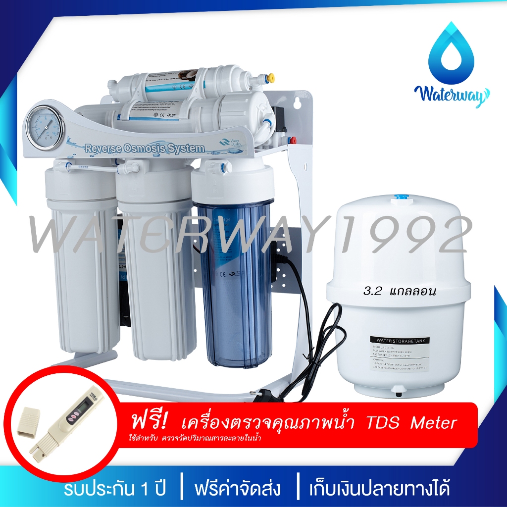[มีบริการติดตั้ง] FAST PURE เครื่องกรองน้ำ RO 50-150GPD มีเกจวัดแรงดันและขาตั้ง ความละเอียด 0.0001 ไมครอน รับประกัน 1 ปี