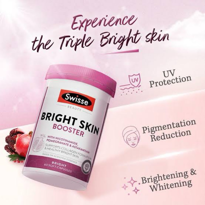 {พร้อมส่ง/แท้💯%} วิตามินออสเตรเลียตัวดัง กู้ผิวต้านริ้วรอย ขาว ออร่า✨ Swisse bright skin booster 60 