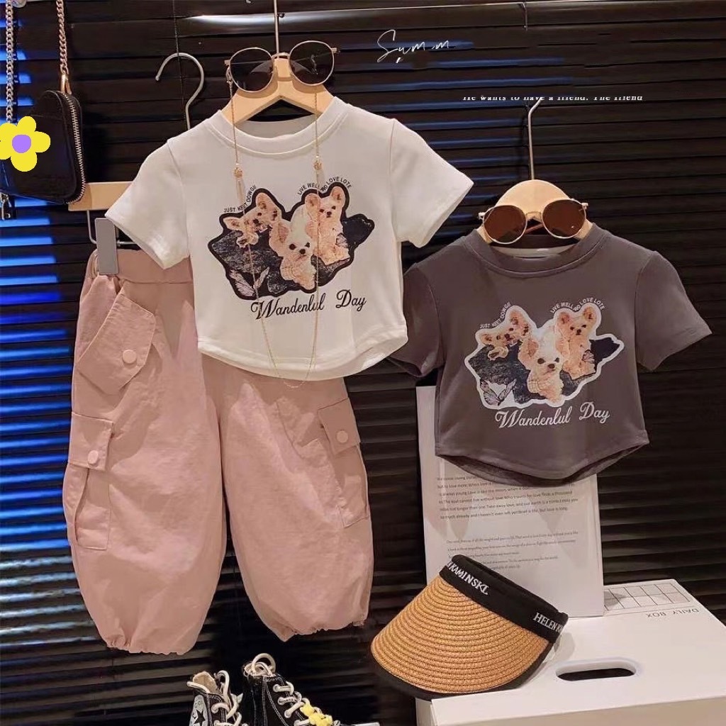 ชุดเชท แฟชั่นเด็ก เสื้อ+กางเกง น่ารักมาก มาใหม่ YF50911