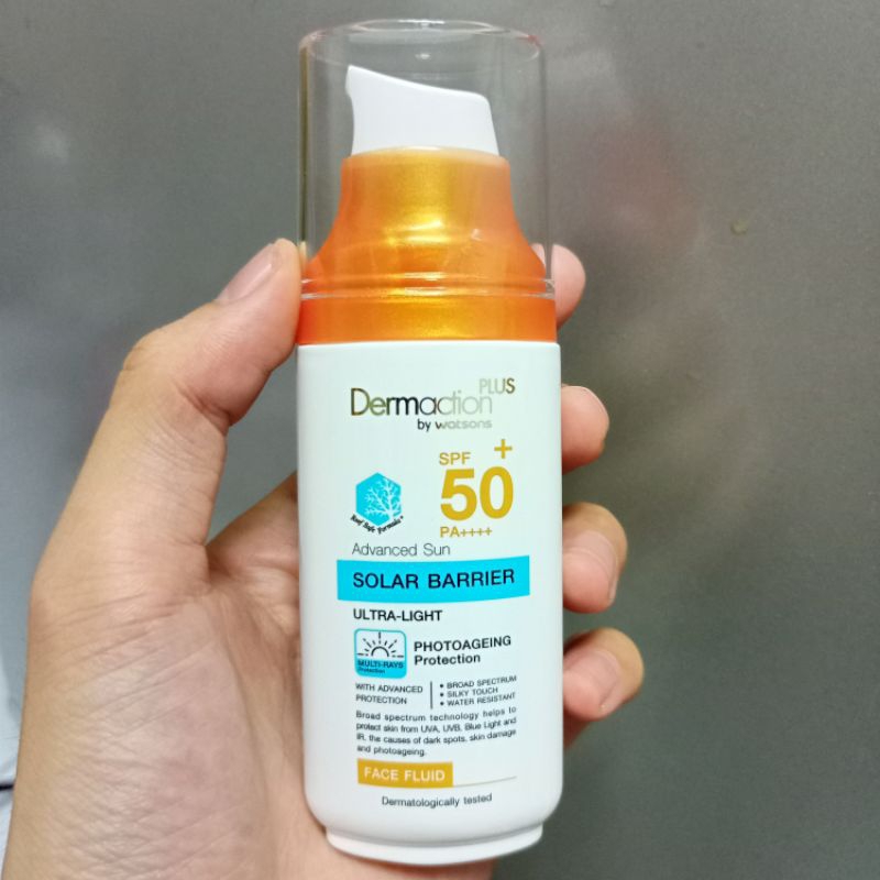 Demaction plus solar barrier 50มล กันแดดหน้าSpf50+ PA++++ กันน้ำซึมไวเวอร์*