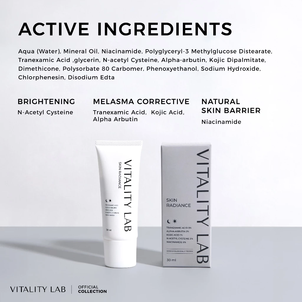 โปร 2 หลอด: Skin Radiance: สกินเรเดียนซ์ สกินแคร์บำรุงผิวหน้า VITALITY LAB thumbnail 6