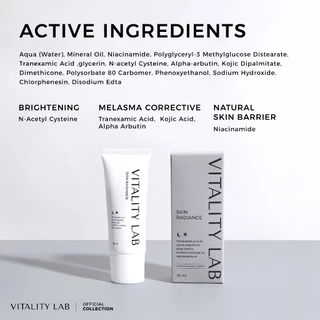 โปร 2 หลอด: Skin Radiance: สกินเรเดียนซ์ สกินแคร์บำรุงผิวหน้า VITALITY LAB