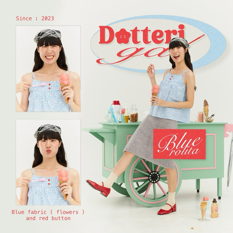 (S-XL) สายเดี่ยว : bottle blossoms สี blue rolita 🎒🛋️