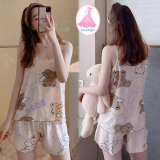 SexyNight 🌜🌜 ชุดนอนการ์ตูน บ้าน ชิ้นนม เซตชุดนอน สลิง หลวม ร…